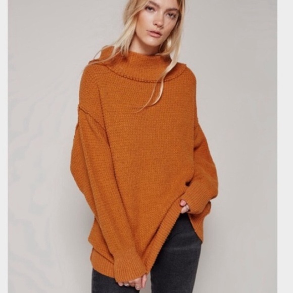 Pilcro Orange Knit Cowl Neck Sweater - Picture 2 of 9